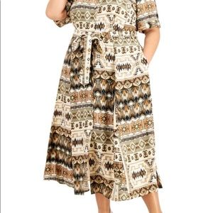 Calvin Klein plus size printed midi dress